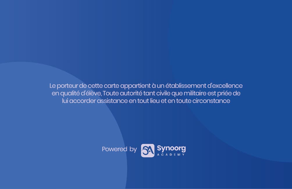 Carte scolaire — verso